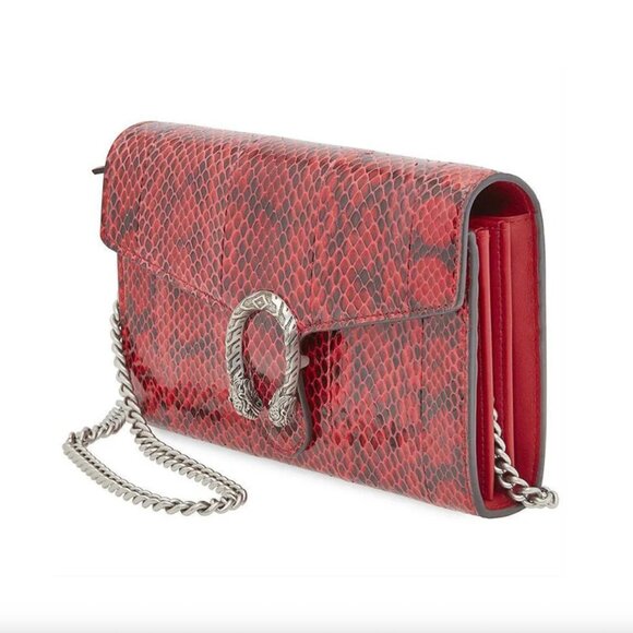 Gucci 401231 0416 Dionysus Women's Red Exotic Snake Skin Shoulder Bag - Picture 2 of 3